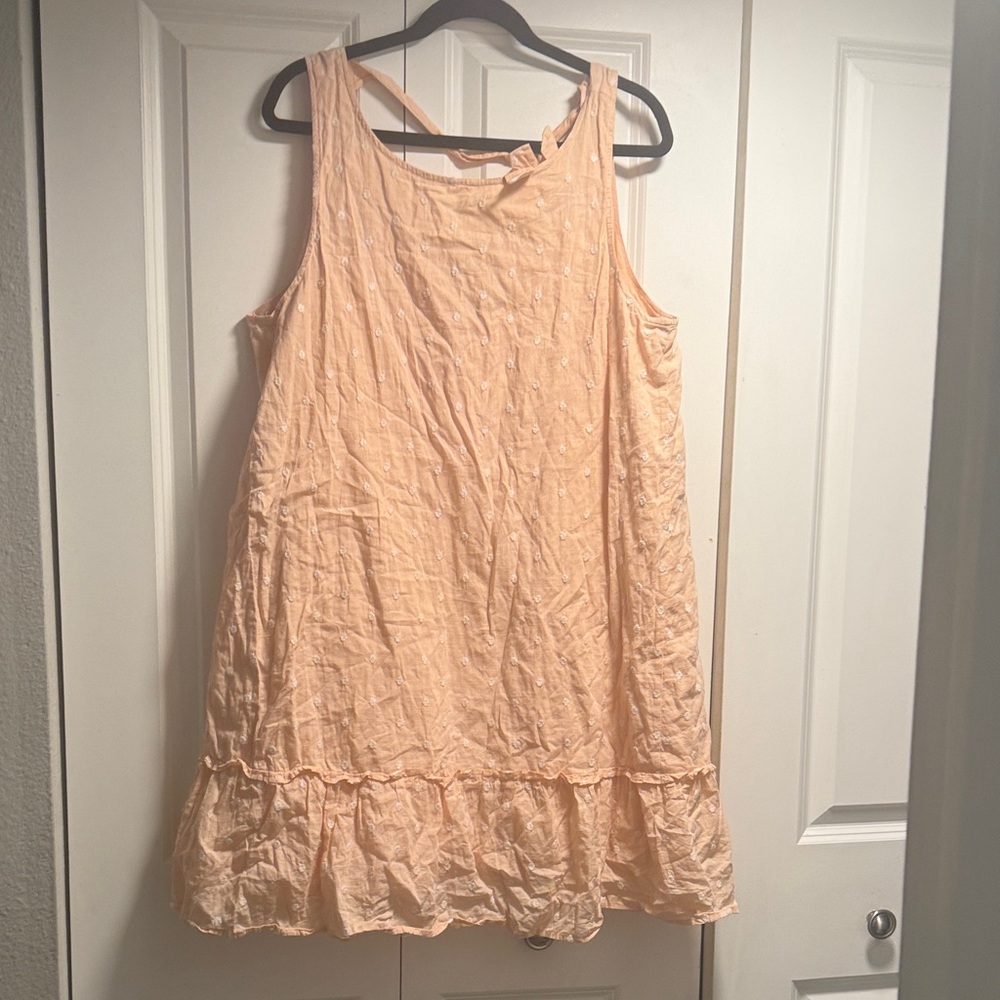 LOFT Peach Polka Dot Dress Size XL